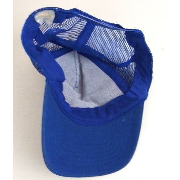Blue Metallic Glittery Mesh Back Women's Snapback Baseball Cap - Picture 6 of 6